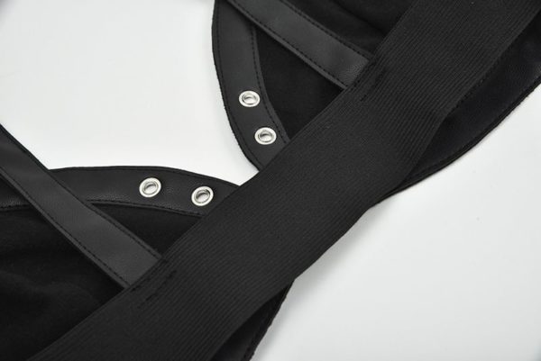 Vegan Leather Backless Bralette Details