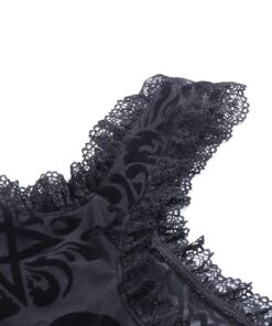 Gothic Patchwork Lace Bodysuit Details