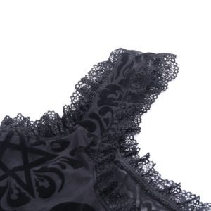 Gothic Patchwork Lace Bodysuit Details