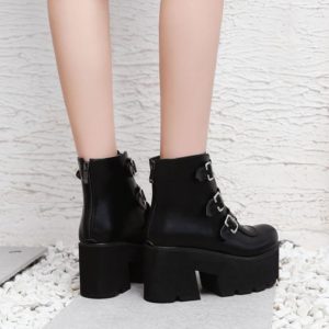 Platform Ankle Boots with Buckles 3