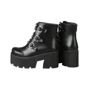 Platform Ankle Boots with Buckles Details 6