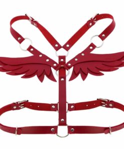 Red Vegan Leather Wings Harness