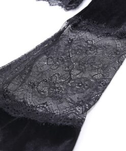 Gothic Long Sleeve Lace Crop Top Details 4