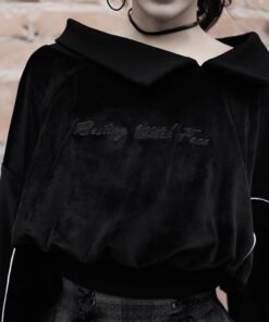 Resting Witch Face Velvet Hoodie 2