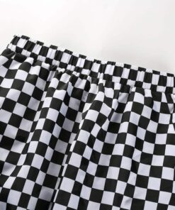 Baggy Checkerboard Sweatpants Details