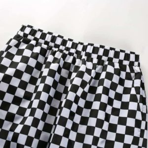 Baggy Checkerboard Sweatpants Details