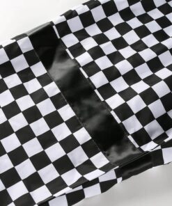 Baggy Checkerboard Sweatpants Details 4
