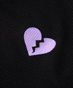 Broken Heart Top with Rainbow Buttons Details 2