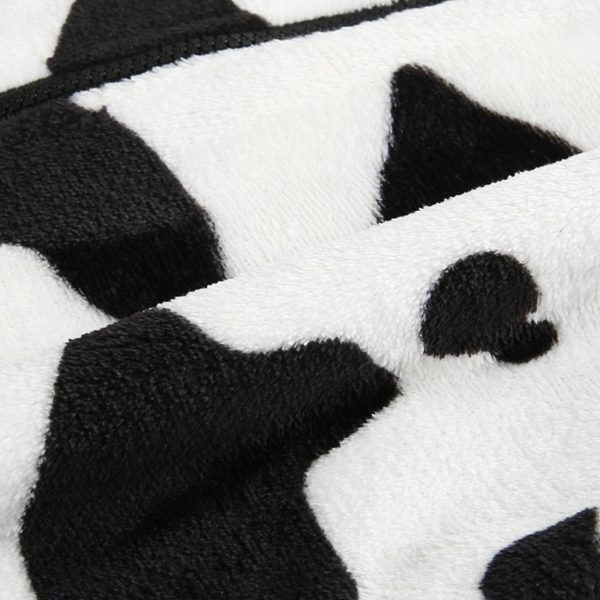 Cow Print Faux Wool Coat Details 3