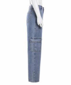 High Waist Jeans with Pockets Full Side