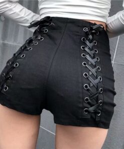 High Waist Lace-up Shorts
