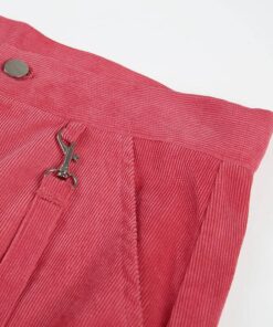 Pink Corduroy Trousers with Ribbon Details 2