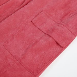 Pink Corduroy Trousers with Ribbon Details 3