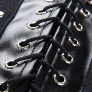 Vegan Leather Lace-up Pleated Skirt Details 2