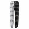 Black & White Split Plaid Trousers
