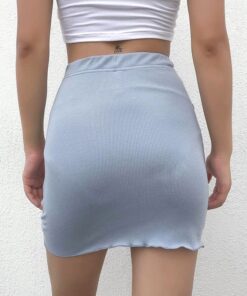 High Waist Ribbed Mini Skirt 5