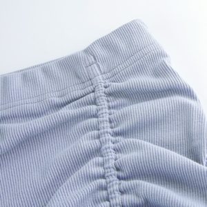 High Waist Ribbed Mini Skirt Details 2