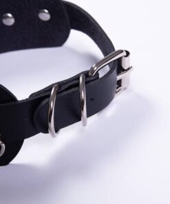 Vegan Leather Choker with Metal Chains 5