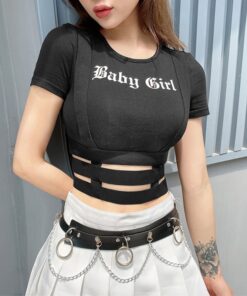 Babygirl Crop Top with Waist Ribbons