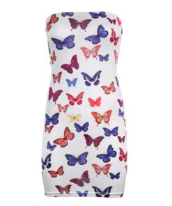 Butterflies Strapless Mini Dress Full