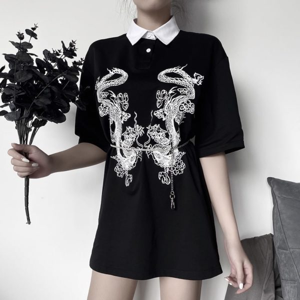 Dragons Print Long Shirt 2