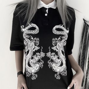 Dragons Print Long Shirt 4