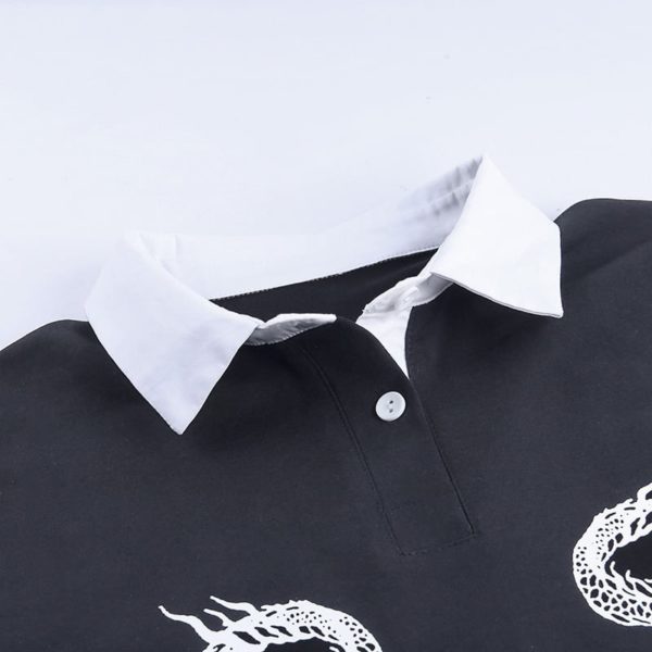 Dragons Print Long Shirt Details 2