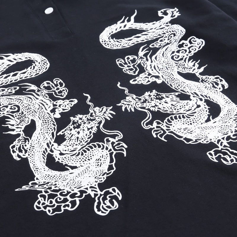 Dragons Print Long Shirt - Ninja Cosmico