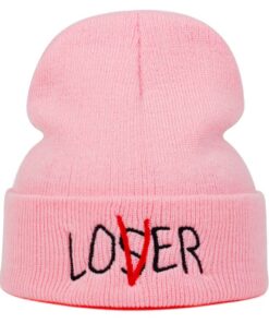 Lover Loser Beanie Hat Pink