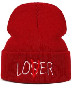 Lover Loser Beanie Hat Red