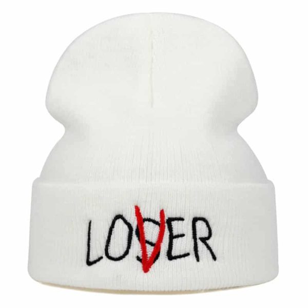 Lover Loser Beanie Hat White