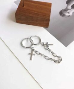 Silver Cross Chain Adjustable Joint Ring 4