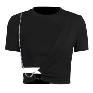 Crop Top with Hollow Out Ring Chain Full