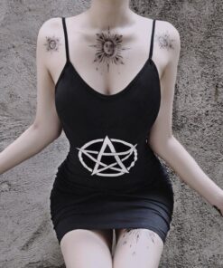 Pentagram Black Mini Dress