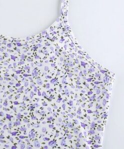 Small Flowers Purple Tank Top Details