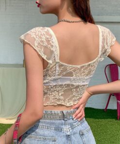 White Lace Crop Top 4