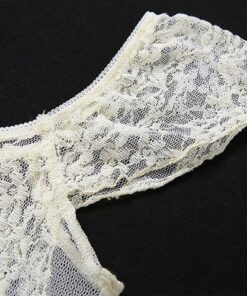 White Lace Crop Top Details 3