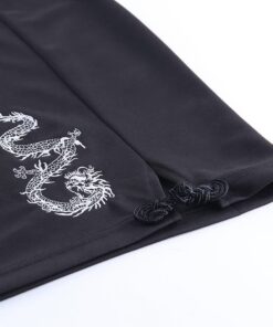 Black Mini Dress with Dragon Details