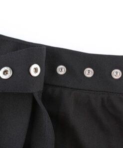 High Waist Irregular Pleated Mini Skirt Details 2