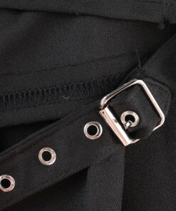 High Waist Irregular Pleated Mini Skirt Details 3