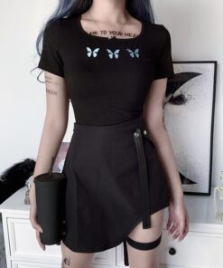 High Waist Mini Skirt with Strap 3