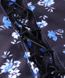 Black Floral Ruffle Dress Details 3