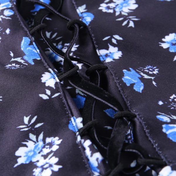 Black Floral Ruffle Dress Details 3