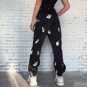 Black Trousers with White Butterflies 6