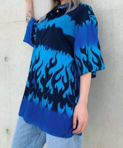Blue Flaming Fire Shirt 6