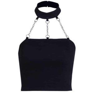 Crop Top with Triple Chains Choker