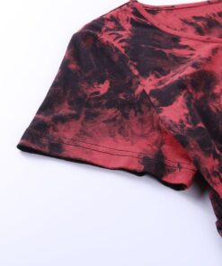 Dark Tie-Dye Crop Top with Metal Chains Neck Details 3