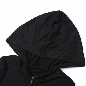 Hooded Jacket with Zipper Details