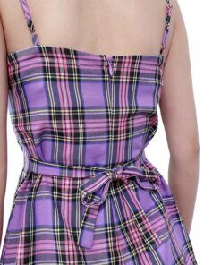 Purple Plaid Mini Dress 12