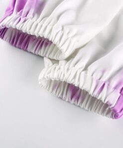 Purple Tie Dye Trousers with Side Butterflies Details 3